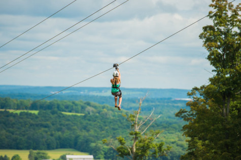 This is one of the three ziplines at Peek’n Peak. The ziplines were just installed last August.