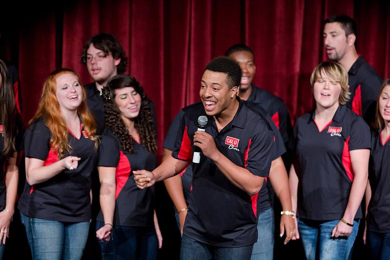 Members of the University Choir sing at the first annual President’s Showcase, held last october during homecoming week, This year’s event will be held on Oct. 23 in the Convocation Center, and will feature performances from students and faculty members.