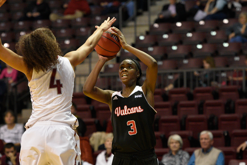 Shatara Parsons, a sophomore, has played in all 16 games this season for the Vulcans, and has averaged nine rebounds per game and 1.6 blocks per game.