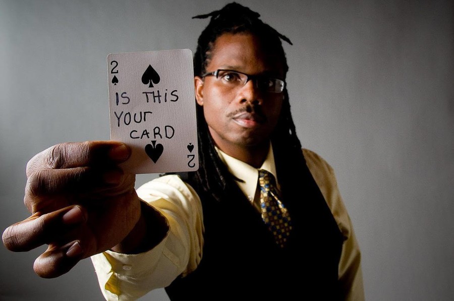 Ran’D Shine, who got his start in magic when he was in graduate school at Penn State University, wowed the crowd with card tricks and mind reading. 