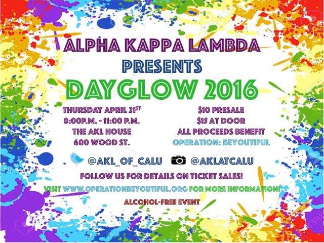 Alpha Kappa Lambda hosted their third annual DayGlow, and raised enough funds to provide two girls suffering from hair loss with wigs.