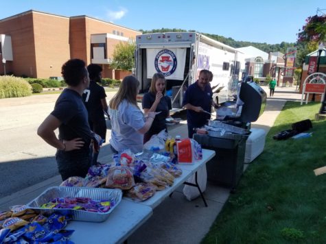 Cal U students gather for free food and voter information at the