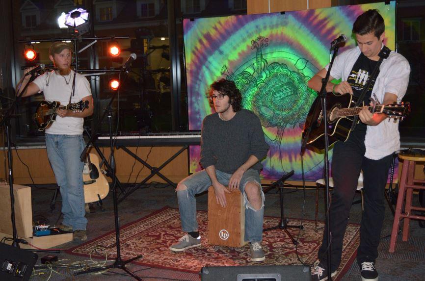 Cal U Alumni Sam Stuckey, Steve Weinstein and Taylor Overly perform at the Underground Cafe: Throwback Night.