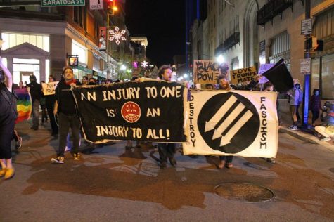 Protesters rally against Donald Trump in Baltimore on Nov. 10 after Trump won the presidential election.