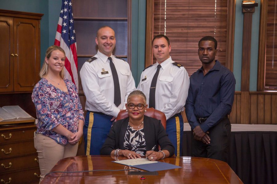 Cal U President Jones signed a proclamation recognizing Nov. 7-11 as “Military and Veterans Appreciation Week”