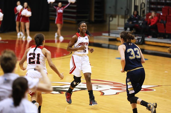 Junior+forward+Seairra+Barrett+reached+a+major+milestone+tonight%2C+scoring+her+1000th+point%2C+as+the+Vulcans+defeated+the+Clarion+Eagles+72-38+at+the+Cal+U+Convocation+Center.