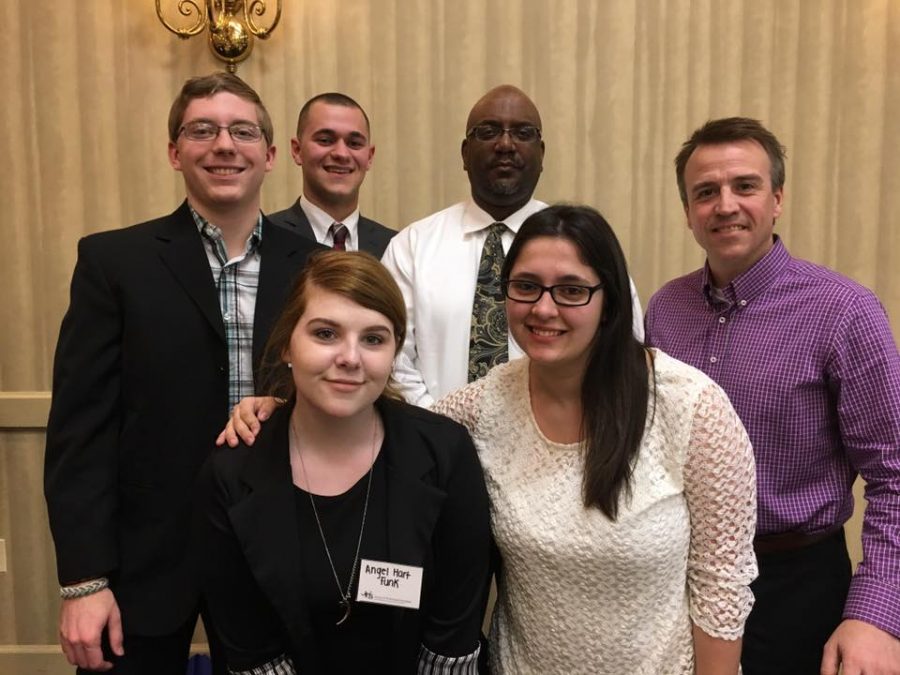 Front row: Angel Funk and Rachael McKriger.
Back row: Taylor Barta, Daniel Beeck, Dr. Anthony Carlisle and Jeff Helsel