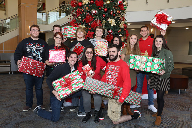 The members of the Cal Times staff pose for their Christmas photo for the December 8, 2017, issue of the Cal Times.
In the front row, left to right: Tristan Bartolomucci, Rachael McKriger and Colin Kirkwood.
In the second row, from left to right: Brad Britvich, Melissa Petruzzi, James Rudolph, Taylor Barta, Jeromy Mackey, Mari Boyle, Jessica Crosson, Danny Beeck and Olivia Wilson.