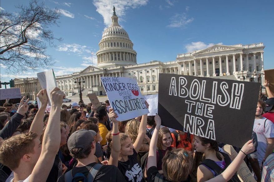 Photo of students from Maryland attend a rally in opposition to the NRA. Photo courtesy of the Associated Press.