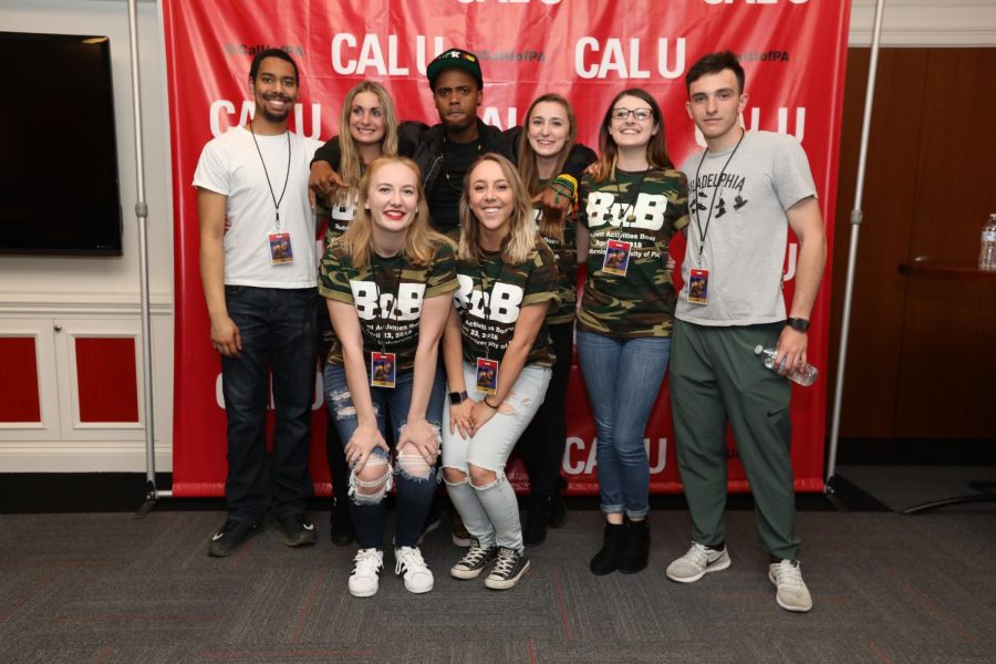 The Student Activities Board Executive Board with B.o.B following his performance at Cal U, April 23, 2018.