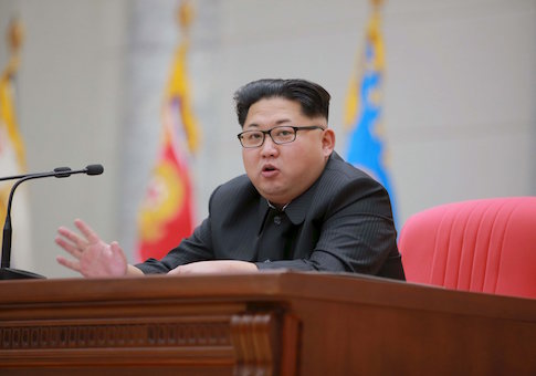 North Korean leader Kim Jong Un speaks during a visit to the Ministry of the Peoples Armed Forces on the occasion of the new year, in this undated photo released by North Koreas Korean Central News Agency (KCNA) on January 10, 2016.  REUTERS/KCNA