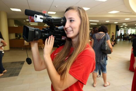 Jessica Crosson captures video at Cal U Family Day.