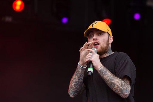 A file image of Pittsburgh rapper Mac Miller performing at the Governors Ball Music Festival on June 4, 2016, in New York. 