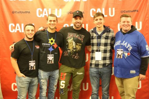 CUTV and Cal Times media staff with Mike Stud post-show.