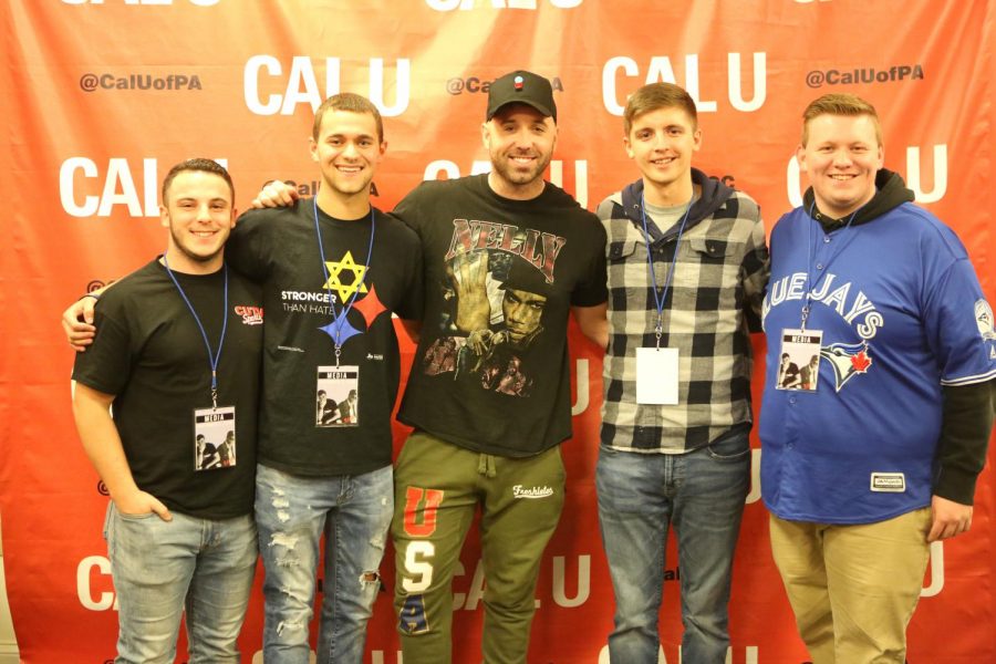 CUTV and Cal Times media staff with Mike Stud post-show.