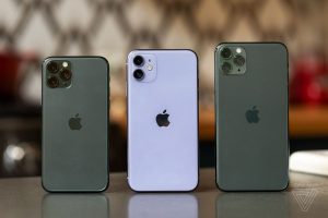 (From left to right), iPhone 11 Pro, iPhone 11, and iPhone 11 Pro Max