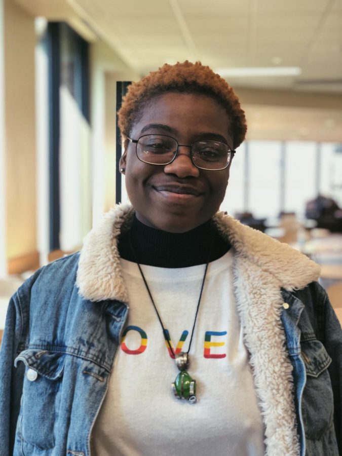 Blaine Hill-Banks, a student at Cal U, identifies as nonbinary, a term used to describe someone whose gender identity isnt exclusively male or female.