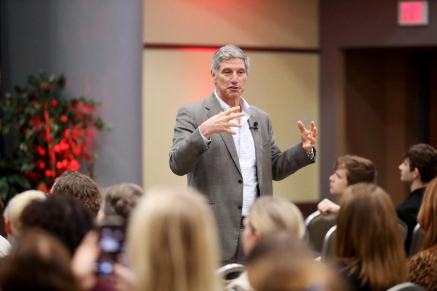 Dan Greenstein, chancellor of the Pennsylvania State System of Higher Education, during a visit to the campus of California University of Pennsylvania on Oct. 10, 2019.