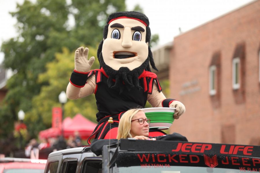 Blaze, mascot of the Cal U Vulcans