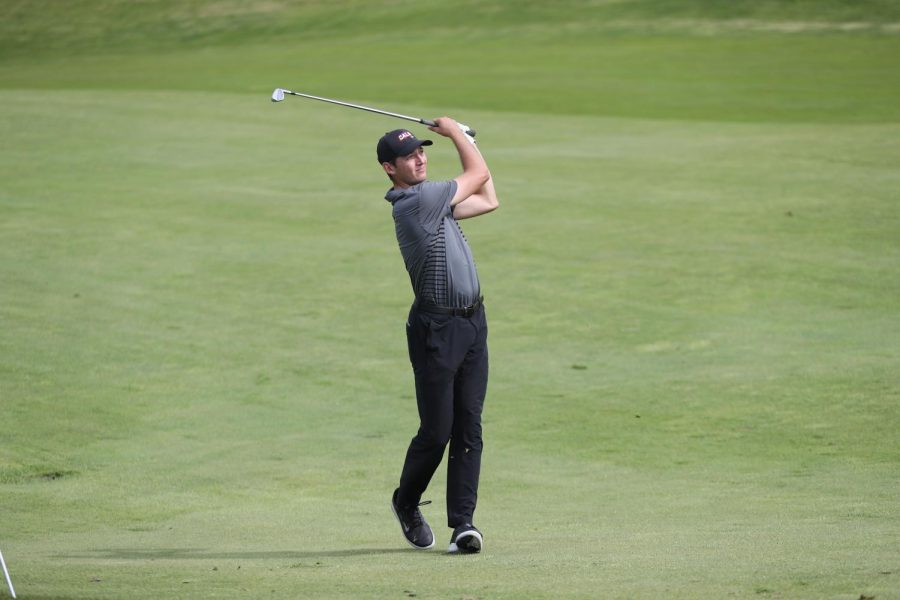 (FILE) Ryan Smith, Cal U mens golf team, at the NCAA Atlantic/East Region Championships at Totteridge Golf Club, Greensburg, Pa. on May 9, 2019. 