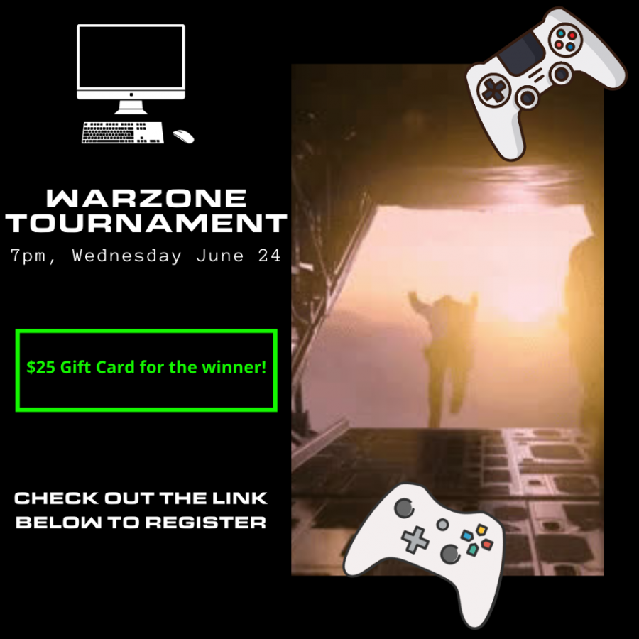 Cal U student gamers: Warzone Tournament, Wednesday, June 24