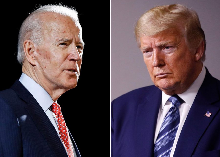 U.S. Presidential Candidates: Democratic candidate Vice President Joe Biden and Republican candidate President Donald J. Trump. 