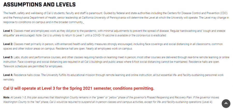 Cal Us Levels of Operations; can be found with other information on the Cal U website