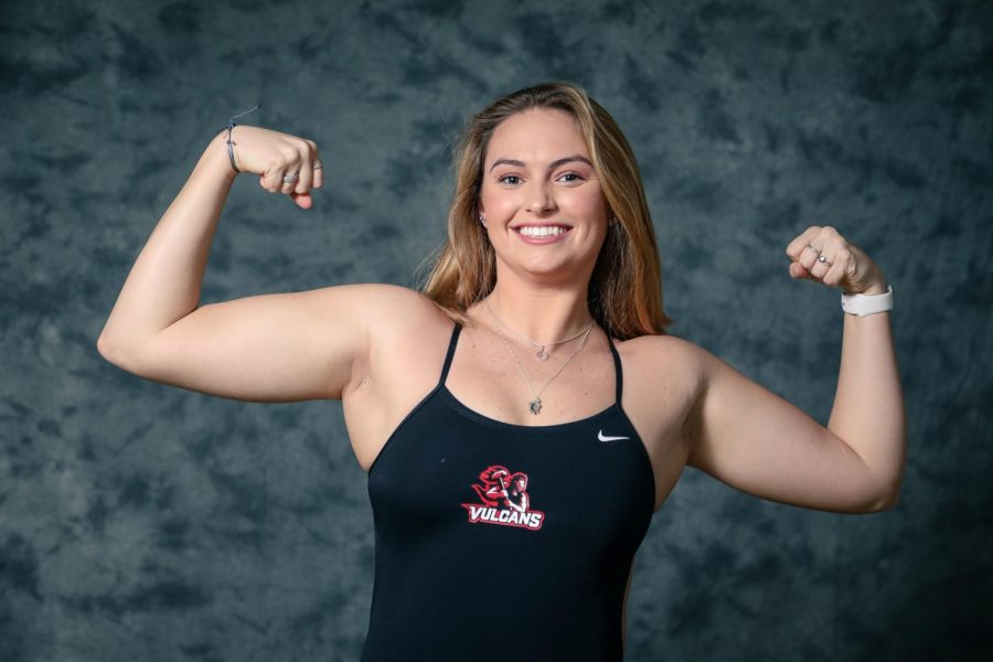 Kelly Mark, a sophomore from Palm Beach Gardens, Florida, competes for Cal U in the breaststroke, individual medley, and freestyle events for the Cal U swimming team.