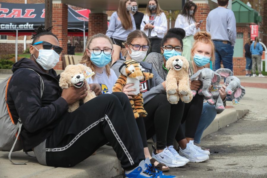 The Build-a-Buddy stuffed animals are popular giveaway items at the Cal U Appreciation Day on campus, April 14, 2021.