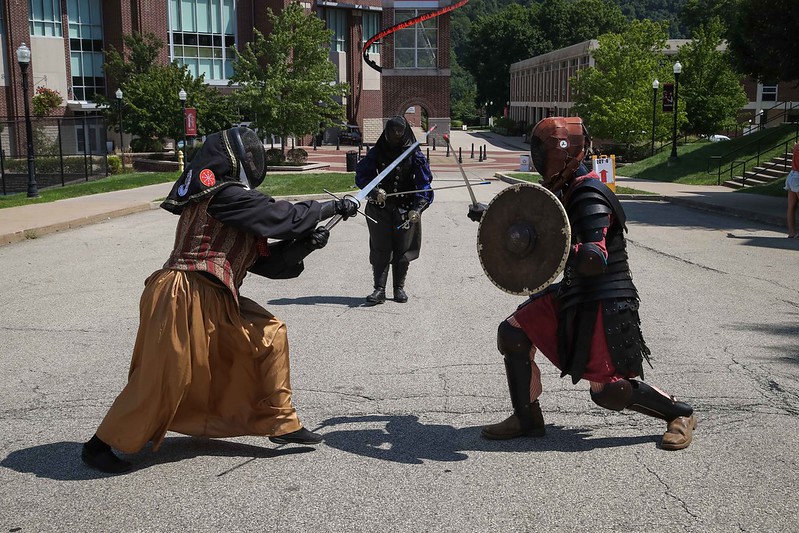 Members of the Cal U Medieval and fencing club participated in the Club and Org Fair, August 2021. 