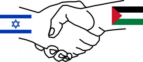 Israel-Palestine handshake symbol