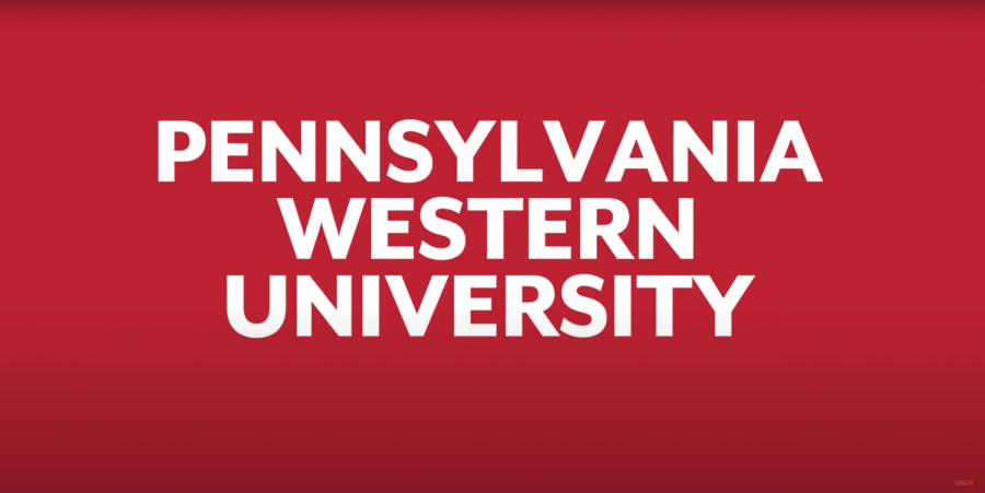 A screenshot from a video on Cal U's YouTube channel revealing the new name of the western integrated university, to be officially launched in July 2022, combining California, Clarion and Edinboro.  The campus location will be added to the name, for example, Pennsylvania Western University California.  