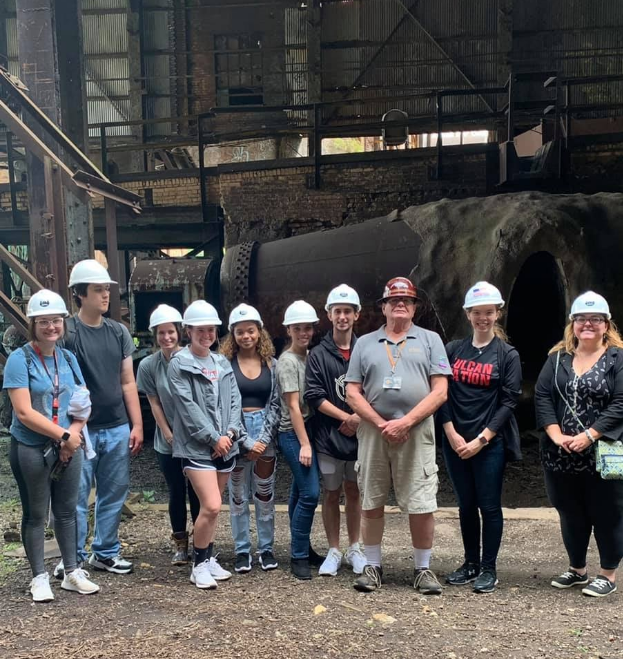 Cal U Honors Composition Class visited the Carrie Blast Furnace as part of a research project in the fall 2021 semester.