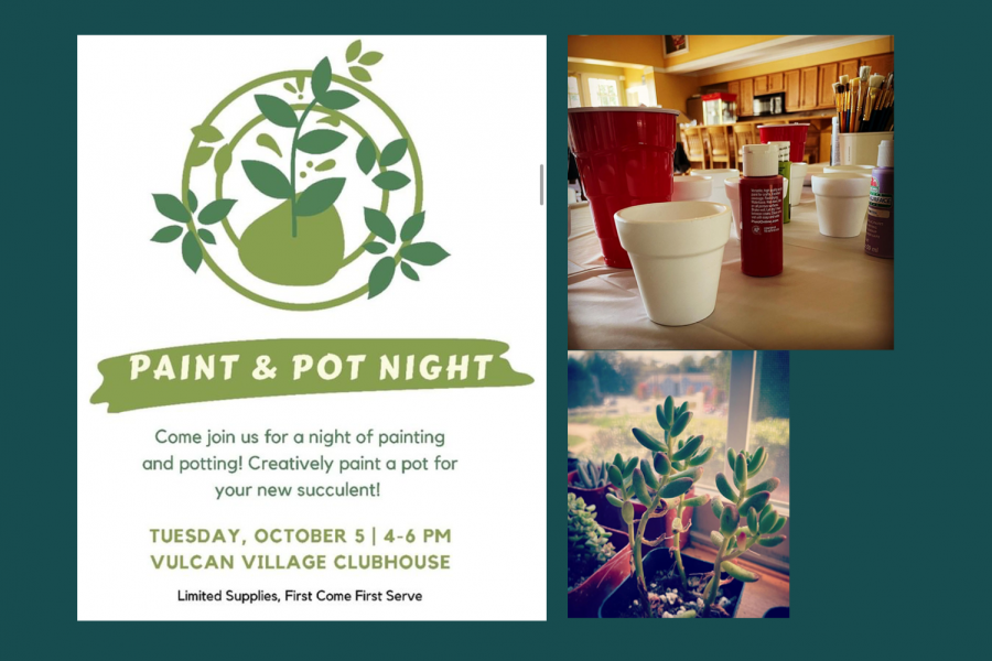 A night of painting and potting at the Vulcan Village clubhouse