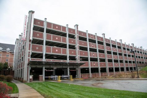 The parking garage at California University of Pennsylvania has been closed since concrete fell from a ceiling in 2016. The garage reopened Monday, Dec. 6, 2021, after repairs were made.