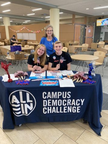 PennWest California Students host a Voter Registration Table with the Campus Democracy Challenge. 