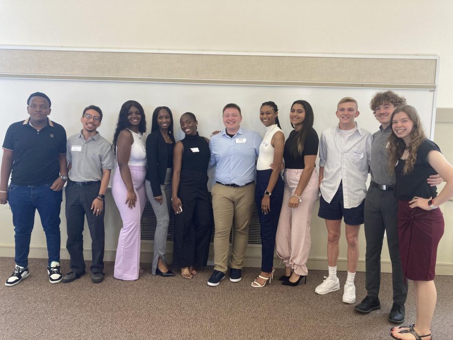 Image from Saturday, Sept. 10, 2022 DEI Student Leadership Conference. PennWest California Students (from left) Astere Nshm, Jahneek Fant, Nyiah Alderman, Anai'ya Jones, Alexis Wright, Darrek Harshberger, Bria Allen, Savannah Dorsey, Brandon Hebda, Adam Luther, and Sarah Seader.