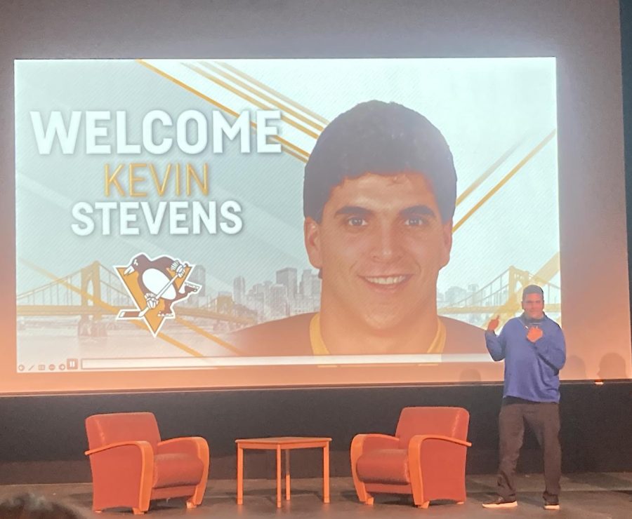 Kevin Stevens speaking during his Shattered Presentation in Steele Hall