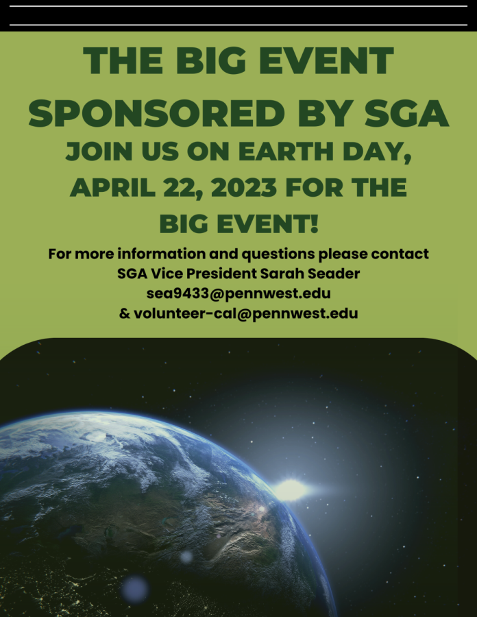 Join us for SGAs Big Event on Earth Day, April 22, 2023