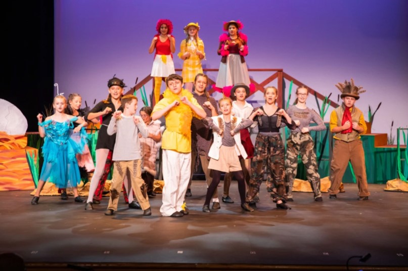 The Mon Valley Performing Arts Academy during last years production of Honk Jr.