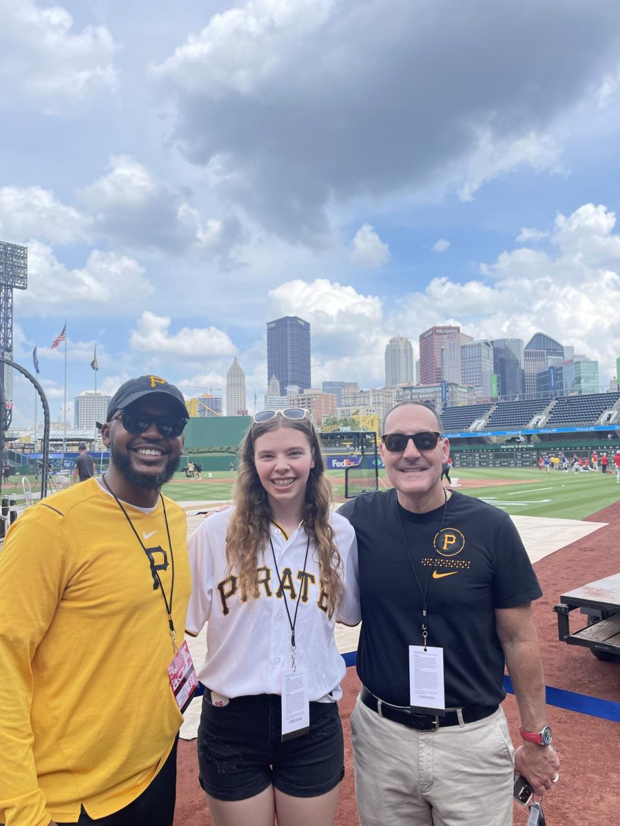 (from left) Justin James - Development Officer at California and the Black Student Union (BSU) Advisor, Sarah Seader - Student Trustee, and Tony Mauro - Associate Vice President-University Development & California Campus Administrator 