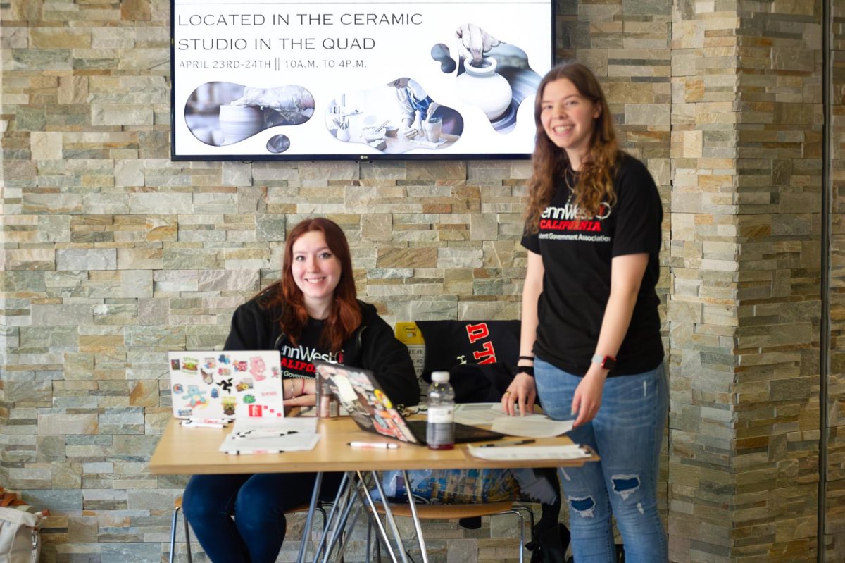 SGA Officers: Recording Secretary, Cassidy McCormick, and Vice President and The Big Event Chair, Sarah Seader led the call center for the Big Event.