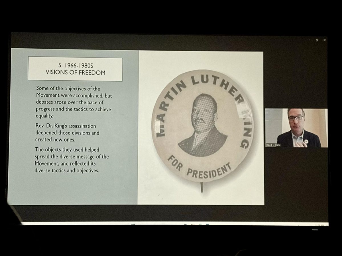 Author and activist David L. Crane presents to PennWest virtually about the material culture of the Civil Rights Movement