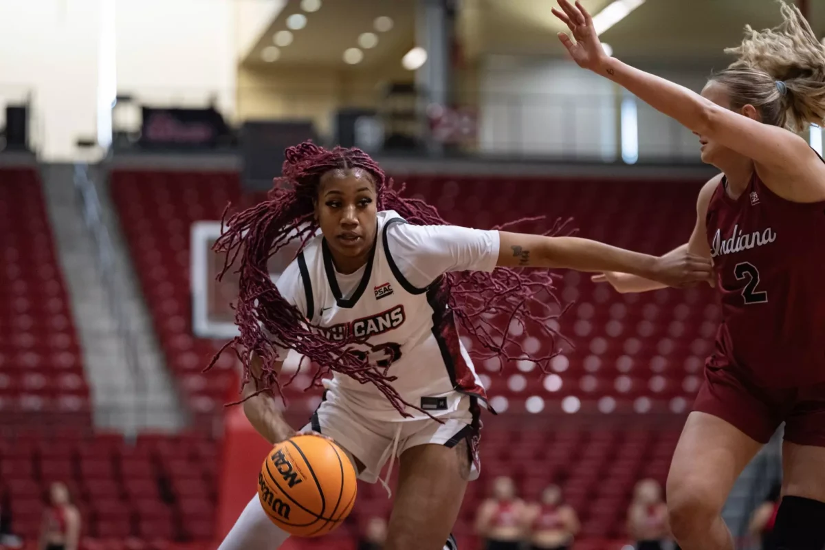 Kimaya Williams (center) in action during the Vulcans vs. IUP game on Wednesday Feb. 25 2026