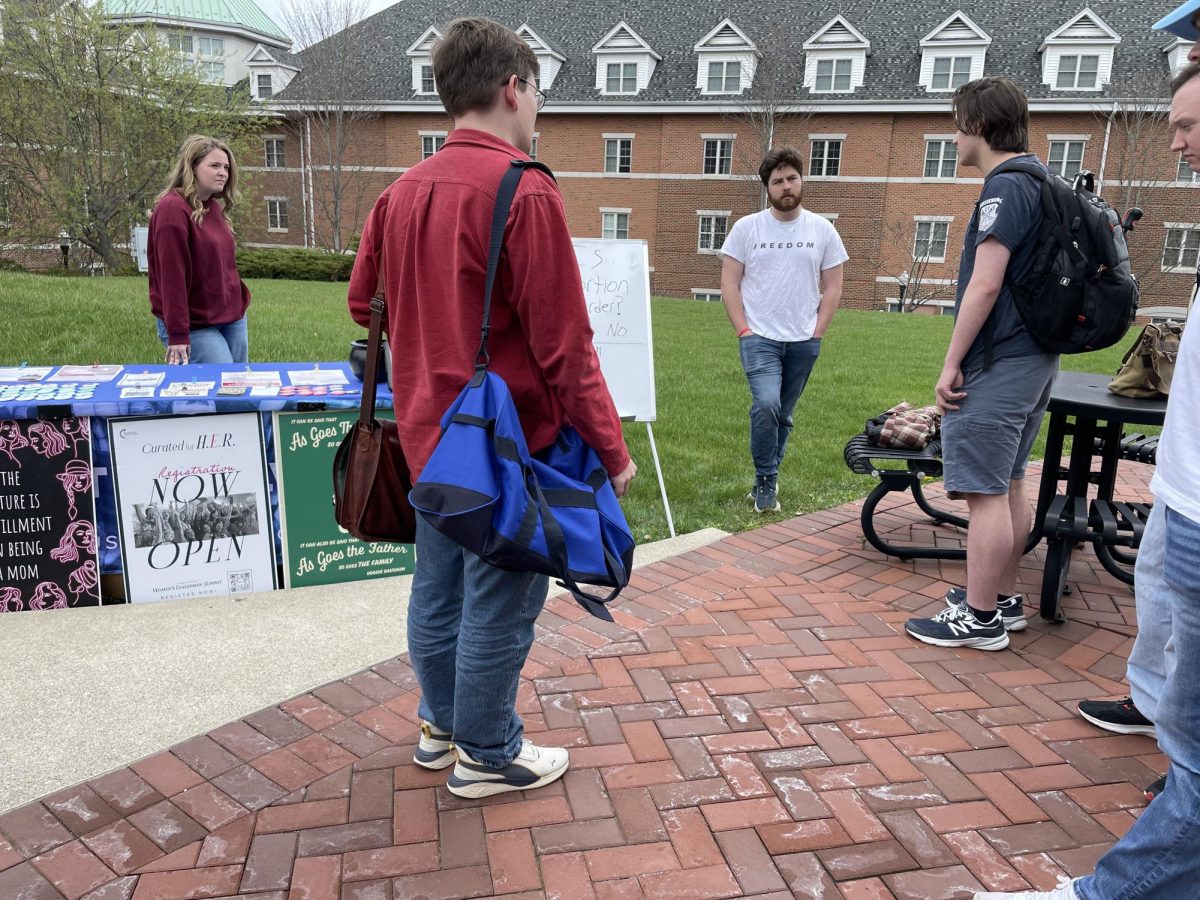 Students engaged in discussion with members of TPUSA, which remained civil despite the topic's heaviness