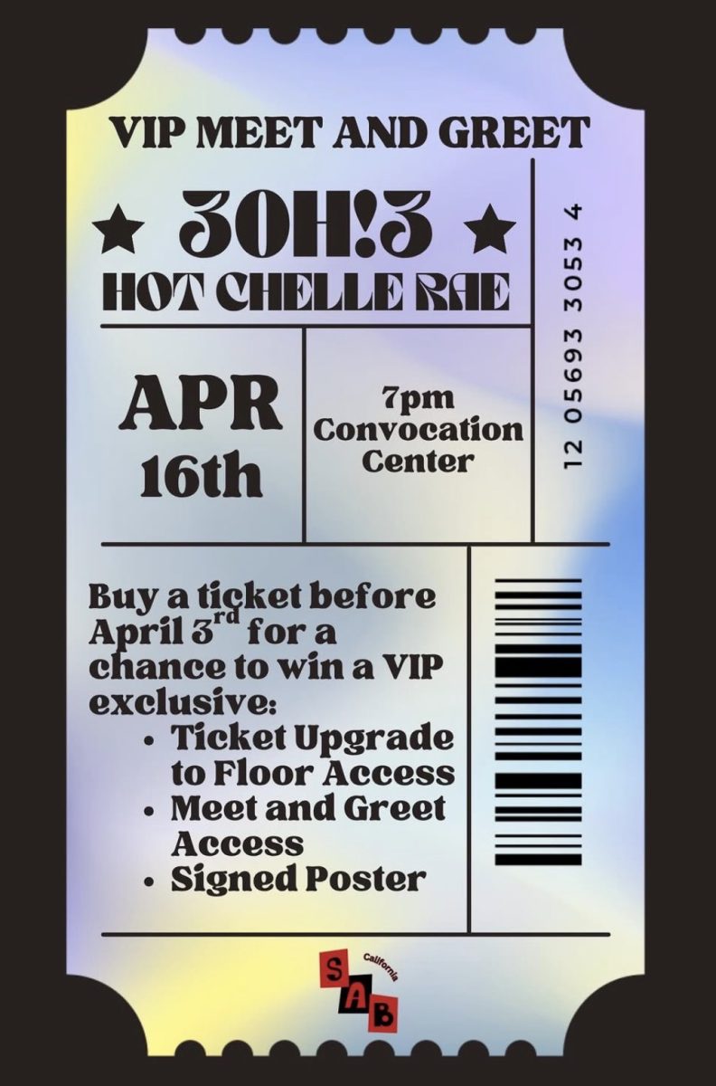 Flyer for the Spring 2026 concert, where students have a chance to win a VIP ticket package