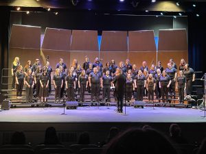 Edinboro's choir performing "Father Thunder," a Latvian Folksong by Laura Jēkabsone.